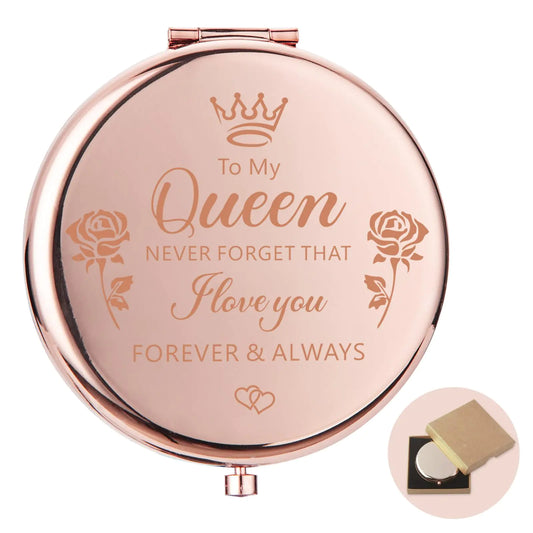 Valentines Day Gifts for Her I Love You Gifts for Her Valentines Day Gifts Rose Gold Compact Mirror Gifts for Her Engraved Mothers Day Pocket Mirror Romantic Birthday Gifts for Girlfriend Wife