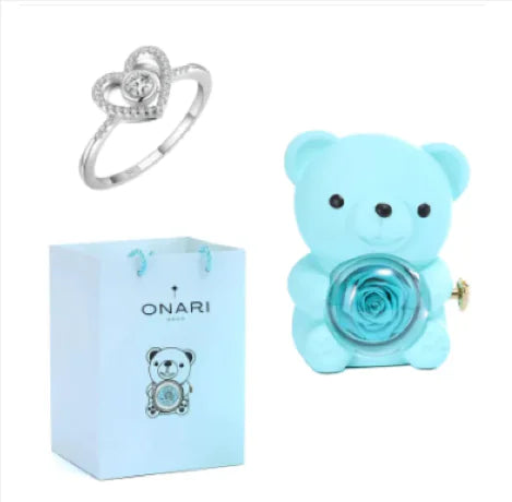 Eternal Rose Teddy Bear Jewelry Box with Rotating Drawer – The Perfect Gift for Her