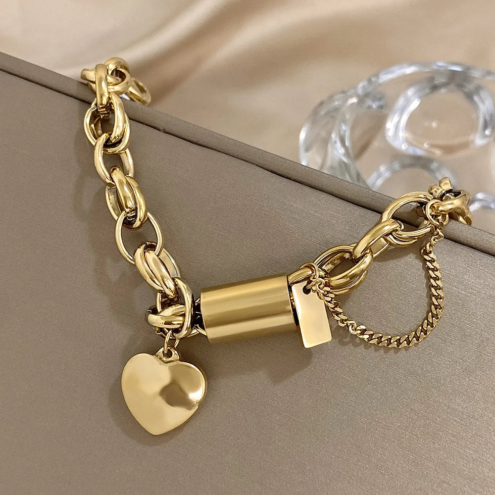 Heart & Hustle Bracelet – Chunky Chain Statement Piece