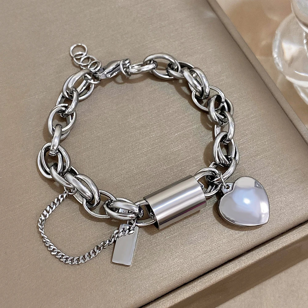 Heart & Hustle Bracelet – Chunky Chain Statement Piece