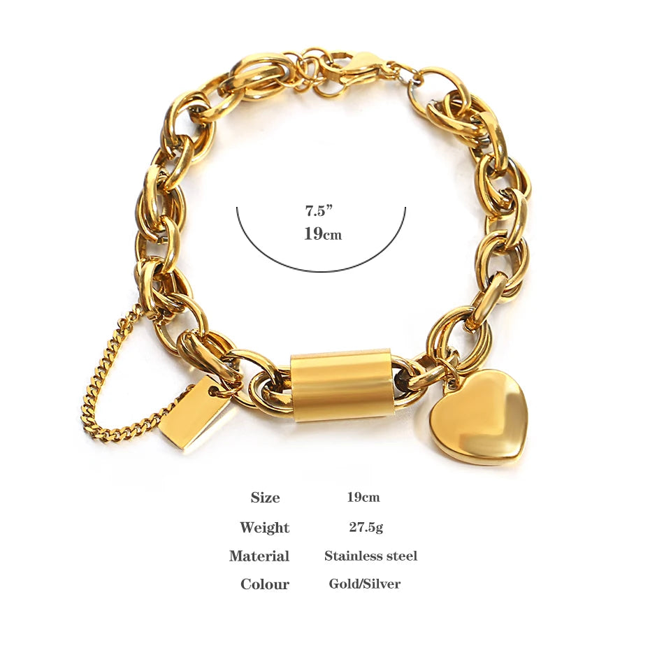 Heart & Hustle Bracelet – Chunky Chain Statement Piece