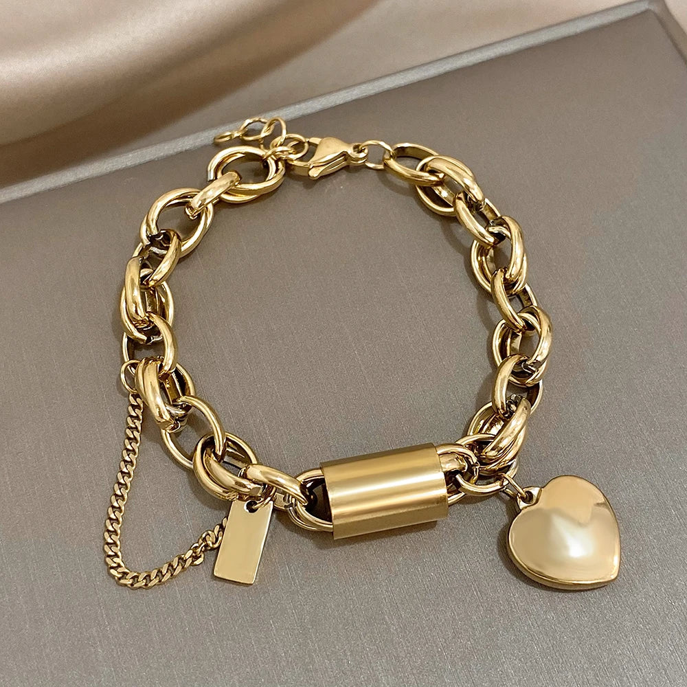 Heart & Hustle Bracelet – Chunky Chain Statement Piece