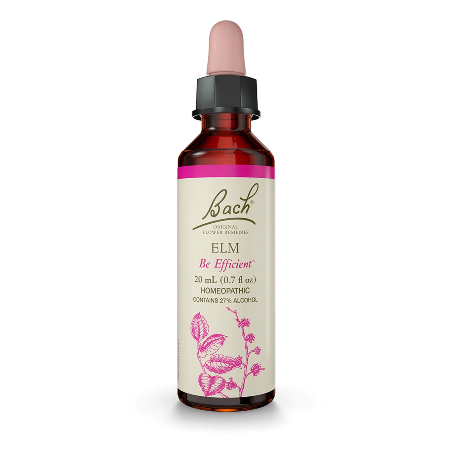 Bach Original Flower Remedies Elm for Efficiency & Self-assurance Natural Homeopathic Flower Essence Holistic Wellness Vegan 20mL Dropper
