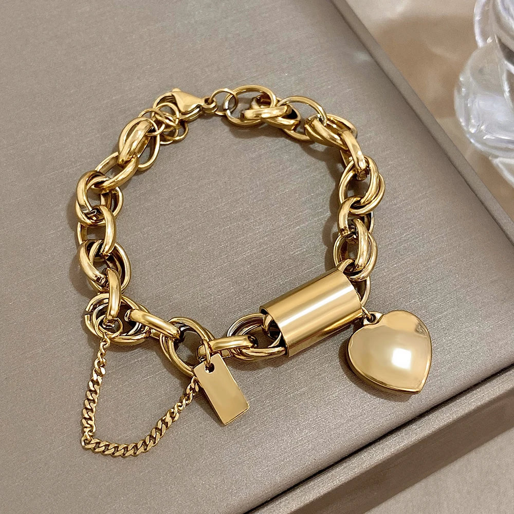 Heart & Hustle Bracelet – Chunky Chain Statement Piece