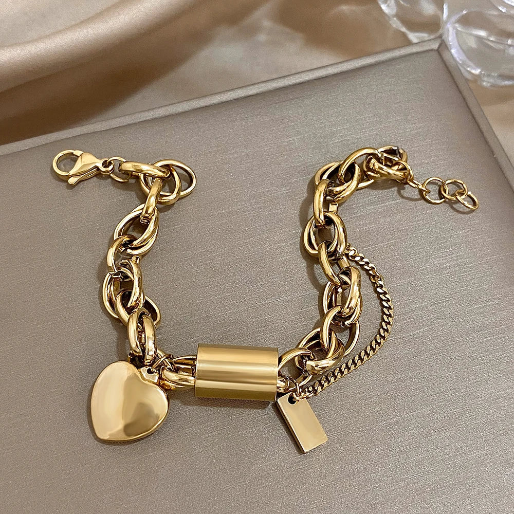 Heart & Hustle Bracelet – Chunky Chain Statement Piece