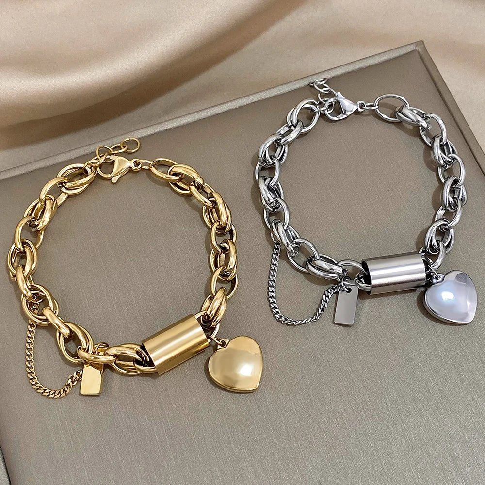 Heart & Hustle Bracelet – Chunky Chain Statement Piece