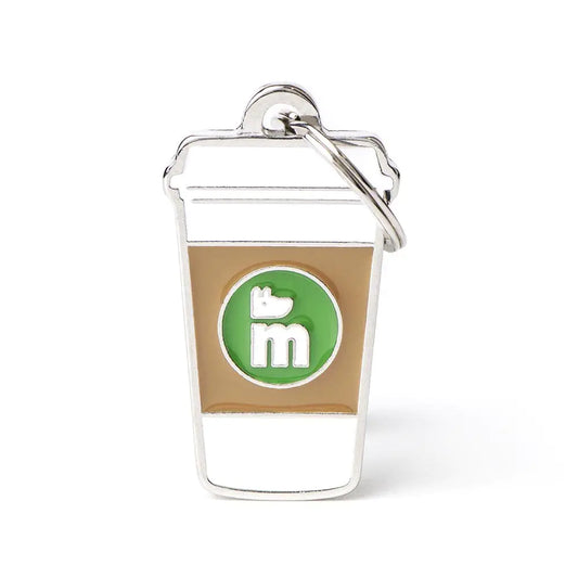 My Family Personalized Pet ID Tag Made in Italy Coffee Free Engraved Dog Tag Hand Enameled Metal Food Collection
