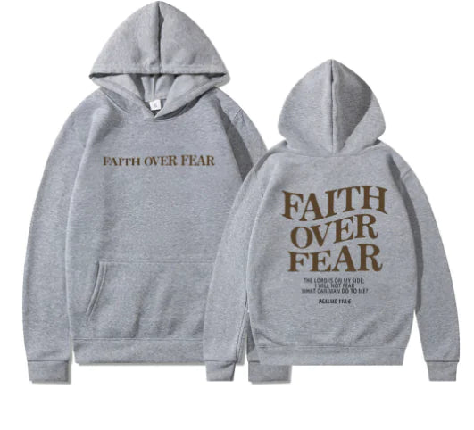 Faith Over Fear Hoodie – Christian Gift for Men or Women