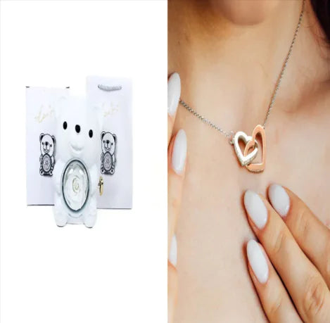 Eternal Rose Teddy Bear Jewelry Box with Rotating Drawer – The Perfect Gift for Her