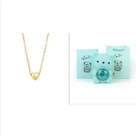 Eternal Rose Teddy Bear Jewelry Box with Rotating Drawer – The Perfect Gift for Her