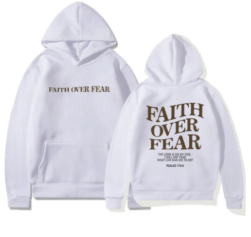 Faith Over Fear Hoodie – Christian Gift for Men or Women