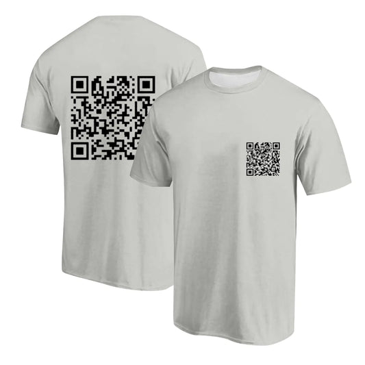 Fu Qr Code Shirts For Men Funny Fuck You Tee Shirt Couples Friends Matching Costumes Rick Roll Tshirt For Adult Personalized T Shirt 2025 Light Gray L