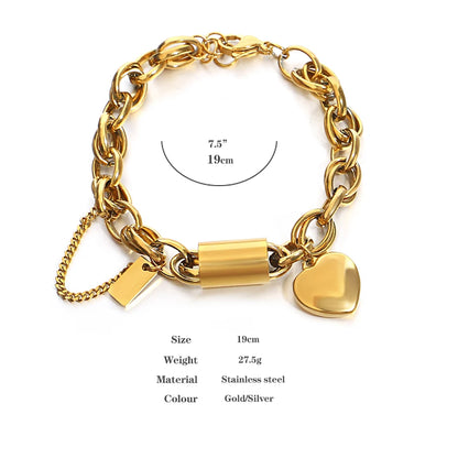 Heart & Hustle Bracelet – Chunky Chain Statement Piece