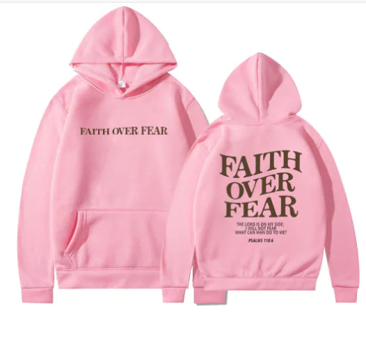Faith Over Fear Hoodie – Christian Gift for Men or Women