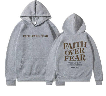 Faith Over Fear Hoodie – Christian Gift for Men or Women