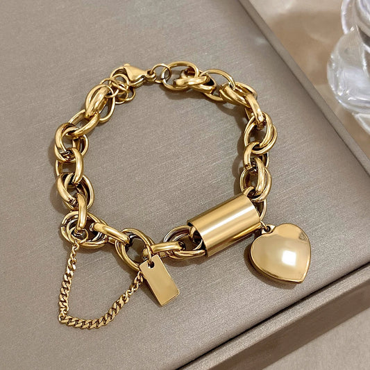 Heart & Hustle Bracelet – Chunky Chain Statement Piece