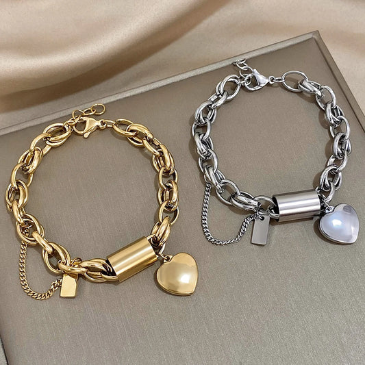 Heart & Hustle Bracelet – Chunky Chain Statement Piece