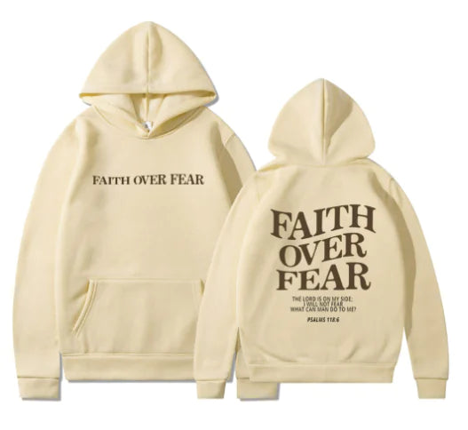 Faith Over Fear Hoodie – Christian Gift for Men or Women